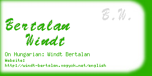 bertalan windt business card